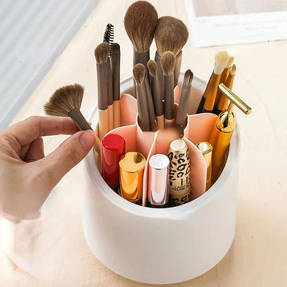 360° ROTATING MAKEUP BRUSH HOLDER ORGANIZER