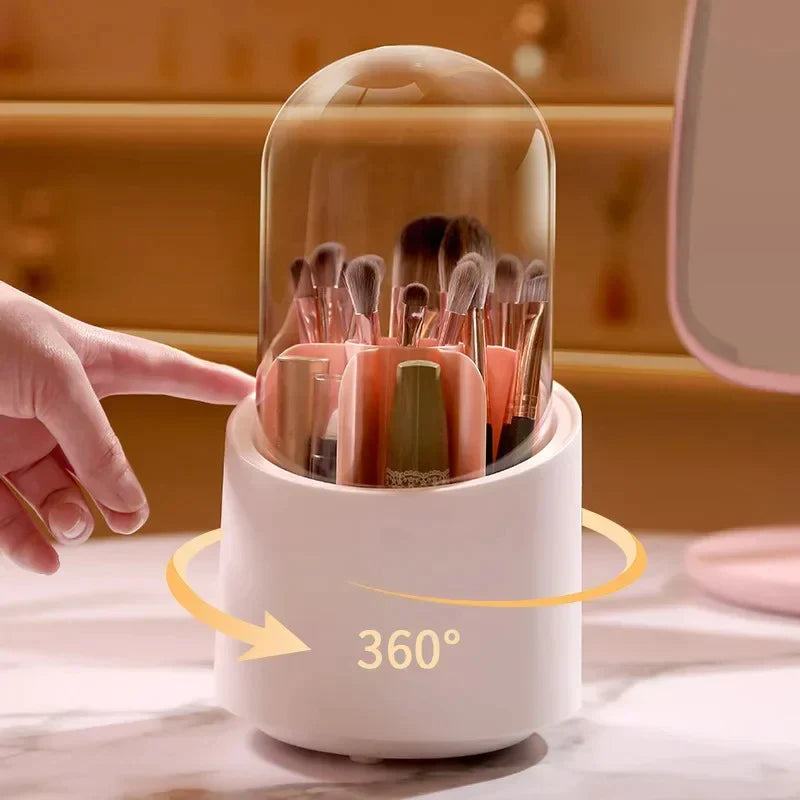 360° ROTATING MAKEUP BRUSH HOLDER ORGANIZER