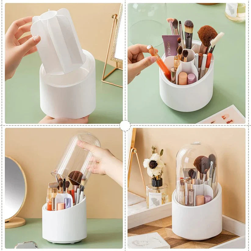 360° ROTATING MAKEUP BRUSH HOLDER ORGANIZER